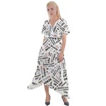 Embrace The Magic Inspirational Phrase Pattern Cross Front Sharkbite Hem Maxi Dress