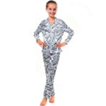 Embrace The Magic Inspirational Phrase Pattern Kids  Satin Long Sleeve Pajamas Set