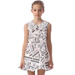 Embrace The Magic Inspirational Phrase Pattern Kids  Pilgrim Collar Ruffle Hem Dress