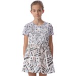 Embrace The Magic Inspirational Phrase Pattern Kids  Short Sleeve Pinafore Style Dress