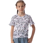 Embrace The Magic Inspirational Phrase Pattern Kids  Cuff Sleeve Scrunch Bottom T-Shirt