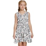 Embrace The Magic Inspirational Phrase Pattern Kids  Sleeveless Tiered Mini Dress