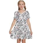 Embrace The Magic Inspirational Phrase Pattern Kids  Short Sleeve Tiered Mini Dress