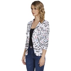 Women s One-Button 3/4 Sleeve Short Jacket 