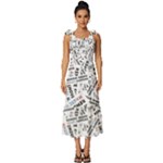 Embrace The Magic Inspirational Phrase Pattern Tie-Strap Tiered Midi Chiffon Dress