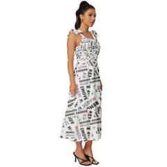 Tie-Strap Tiered Midi Chiffon Dress 