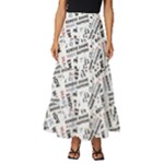 Embrace The Magic Inspirational Phrase Pattern Tiered Ruffle Maxi Skirt