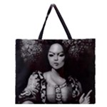 Vintage afro style doll illustration (IA&Human) Zipper Large Tote Bag