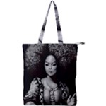 Vintage afro style doll illustration (IA&Human) Double Zip Up Tote Bag