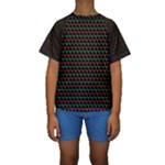 Geometric Abstract Pattern Line Kids  Short Sleeve Swimwear