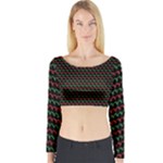 Geometric Abstract Pattern Line Long Sleeve Crop Top