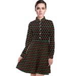 Geometric Abstract Pattern Line Long Sleeve Chiffon Shirt Dress