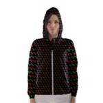 Geometric Abstract Pattern Line Women s Hooded Windbreaker