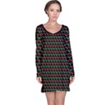 Geometric Abstract Pattern Line Long Sleeve Nightdress