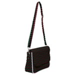 Geometric Abstract Pattern Line Shoulder Bag with Back Zipper