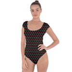 Geometric Abstract Pattern Line Short Sleeve Leotard 