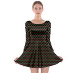 Geometric Abstract Pattern Line Long Sleeve Skater Dress