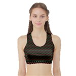 Geometric Abstract Pattern Line Sports Bra with Border