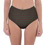 Geometric Abstract Pattern Line Reversible High-Waist Bikini Bottoms