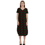 Geometric Abstract Pattern Line T-Shirt Midi Dress With Pockets