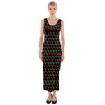 Geometric Abstract Pattern Line Fitted Maxi Dress