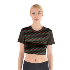 Geometric Abstract Pattern Line Cotton Crop Top from ArtsNow.com