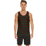 Geometric Abstract Pattern Line Men s Wide Collar Tank Top