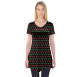 Geometric Abstract Pattern Line Short Sleeve Tunic 