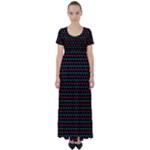 Geometric Abstract Pattern Line High Waist Short Sleeve Maxi Dress