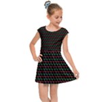 Geometric Abstract Pattern Line Kids  Cap Sleeve Dress