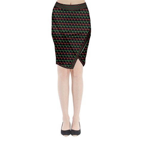 Geometric Abstract Pattern Line Midi Wrap Pencil Skirt from ArtsNow.com