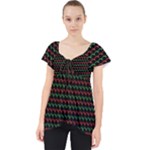 Geometric Abstract Pattern Line Lace Front Dolly Top