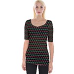 Geometric Abstract Pattern Line Wide Neckline T-Shirt