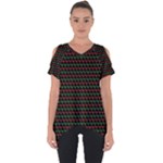 Geometric Abstract Pattern Line Cut Out Side Drop T-Shirt