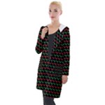 Geometric Abstract Pattern Line Hooded Pocket Cardigan