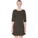 Geometric Abstract Pattern Line Quarter Sleeve Pocket Dress