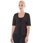 Geometric Abstract Pattern Line Cropped Button Cardigan