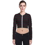 Geometric Abstract Pattern Line Long Sleeve Zip Up Bomber Jacket