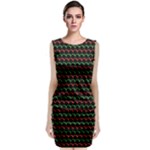 Geometric Abstract Pattern Line Sleeveless Velvet Midi Dress