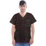 Geometric Abstract Pattern Line Men s V-Neck Scrub Top