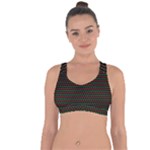 Geometric Abstract Pattern Line Cross String Back Sports Bra