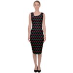 Geometric Abstract Pattern Line Sleeveless Pencil Dress