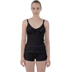 Geometric Abstract Pattern Line Tie Front Two Piece Tankini