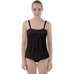 Geometric Abstract Pattern Line Twist Front Tankini Set