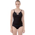 Geometric Abstract Pattern Line Cut Out Top Tankini Set