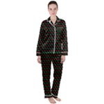 Geometric Abstract Pattern Line Women s Long Sleeve Satin Pajamas Set	