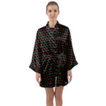 Geometric Abstract Pattern Line Long Sleeve Satin Kimono