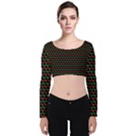 Geometric Abstract Pattern Line Velvet Long Sleeve Crop Top