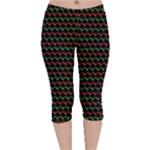 Geometric Abstract Pattern Line Velvet Capri Leggings 