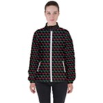 Geometric Abstract Pattern Line Women s High Neck Windbreaker